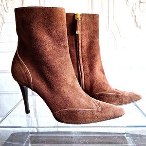 Ralph Lauren Purple Label Brown Ankle Boots Size 8.5